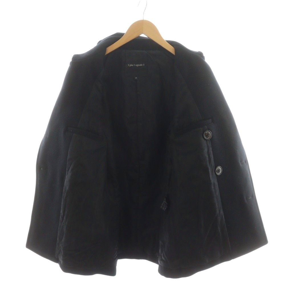 ウノピュウノウグァーレトレ 1PIU1UGUALE3 × コディーサンダーソン CODY SANDERSON ピーコート Pコート ミドル丈 裏地ペイズリー柄 中綿 ウール カシミヤ混 アウター IV 黒 ブラック MRC013C WNY001 |AN13 WWW_WOWDIGSITE_COM