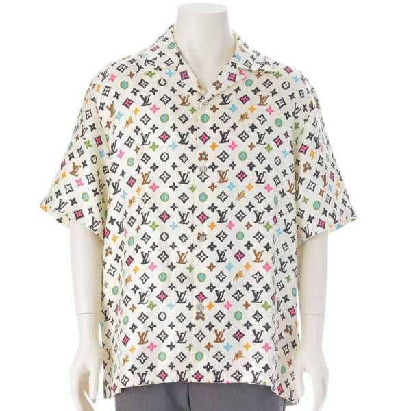 ヴィトン メンズ 24SS モノグラムプリント ショートスリーブ シルク  