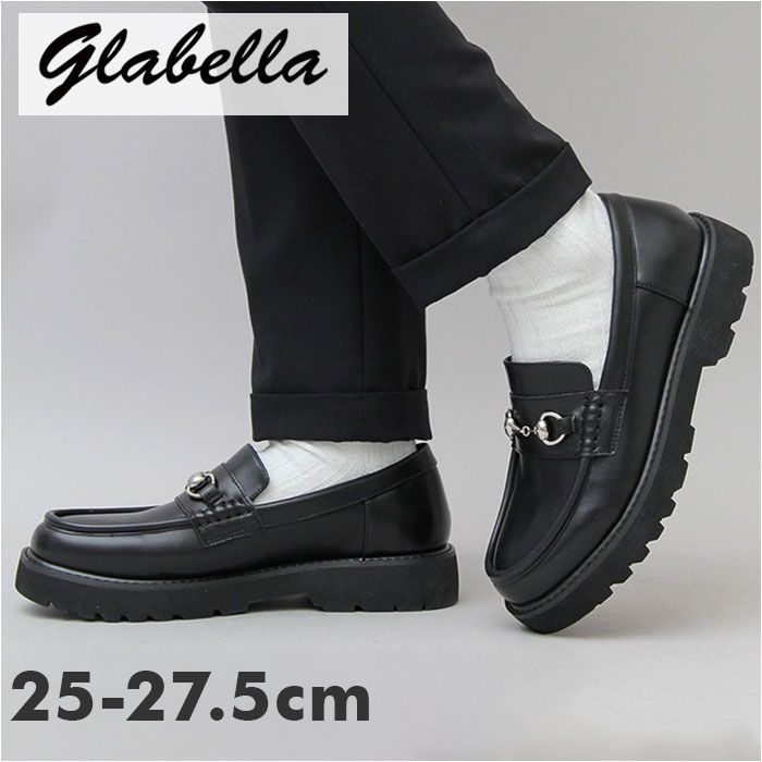 ☆ BLACK ☆ S(25-25.5cm) ☆ glabella PLATFORM SOLE BIT LOAFERS 