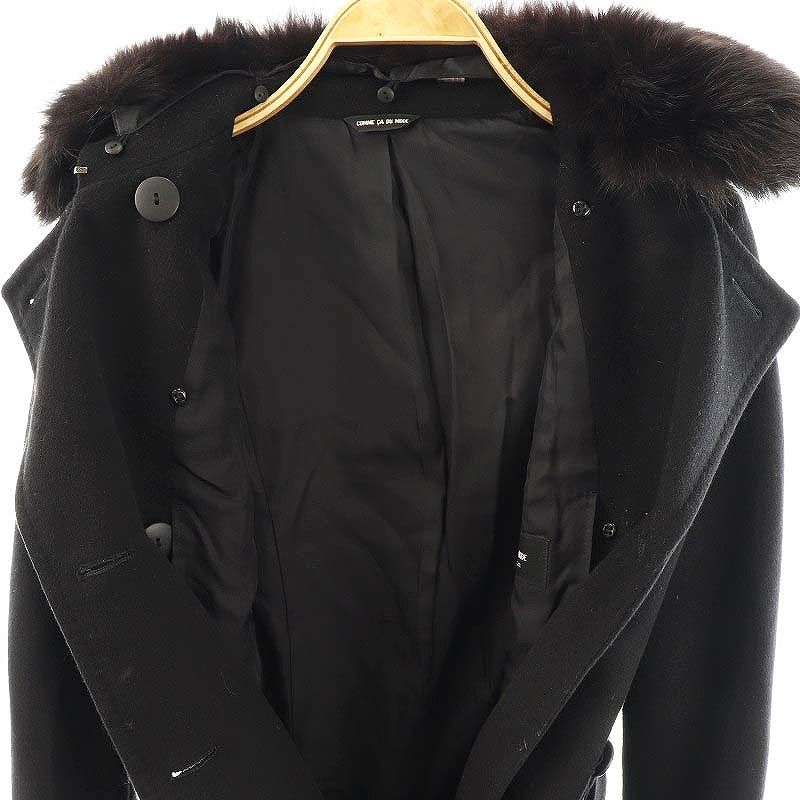良品　コムサデモード　チェスターコート　黒 カシミヤ100%レディース　M コムサデモード COMME CA DU MODE チェスターコート カシミヤ