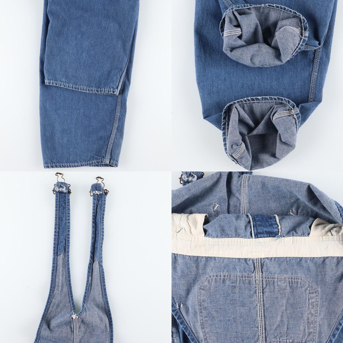 ラウンドハウス 50年代 デニムオーバーオール ヴィンテージ 古着 ビッグサイズ 50年代 ラウンドハウス Round House デニム