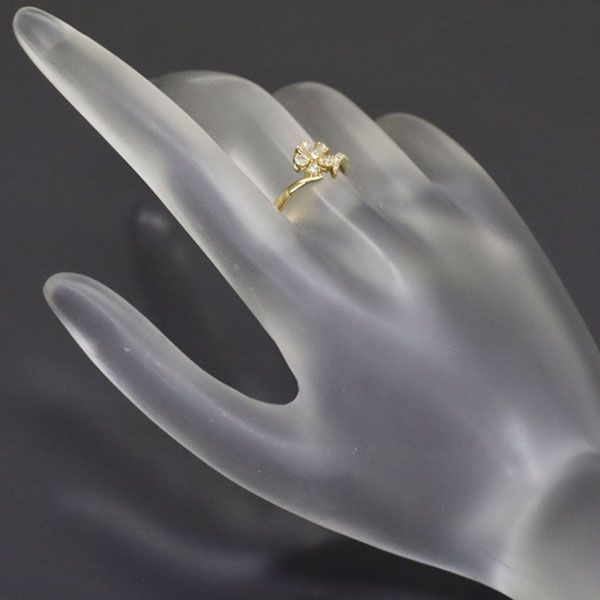 K18YG ローズカット ダイヤモンド リング 0.36ct フラワー - メルカリ
