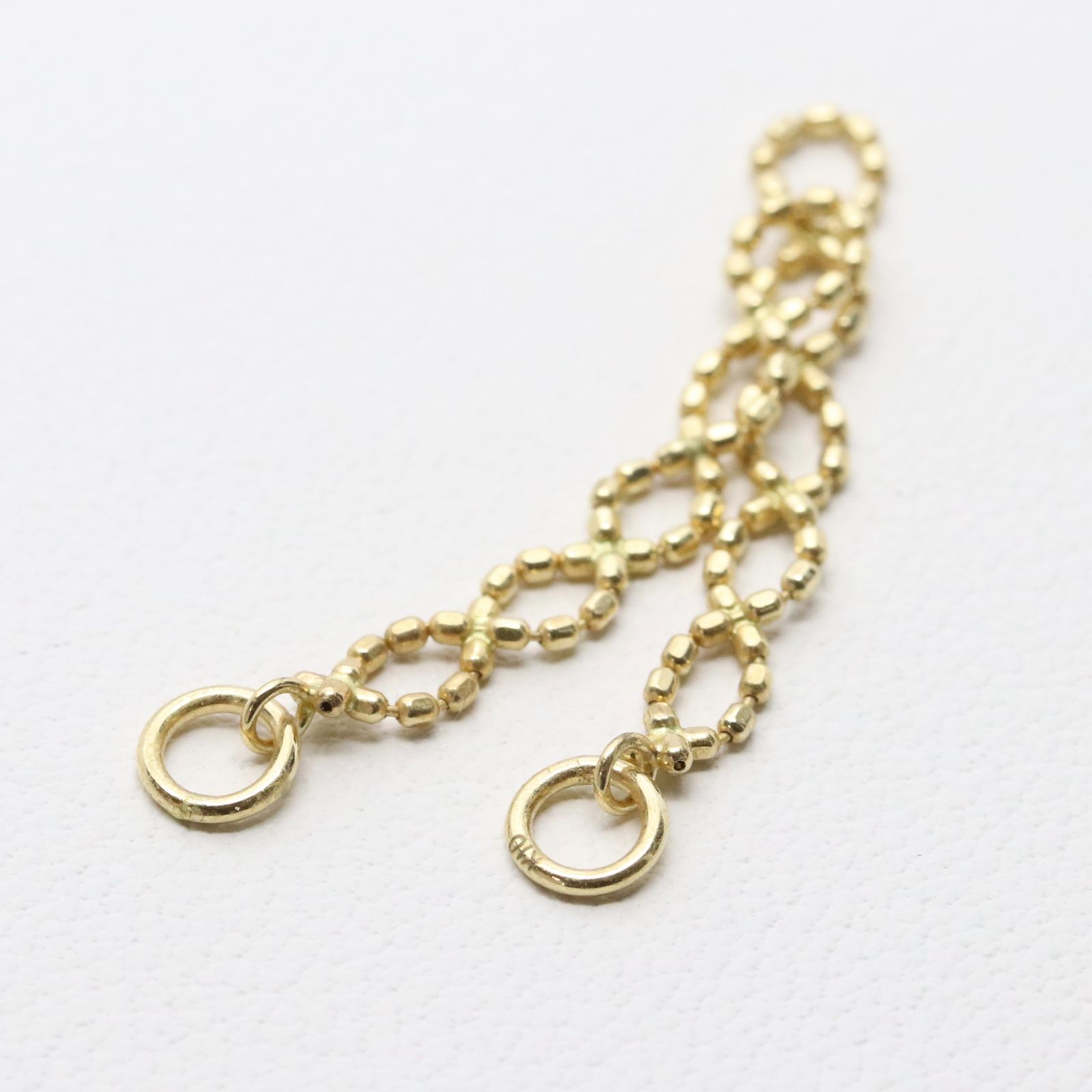 アガット カットボール チェーン ロング ピアスチャーム K10 24-1607S