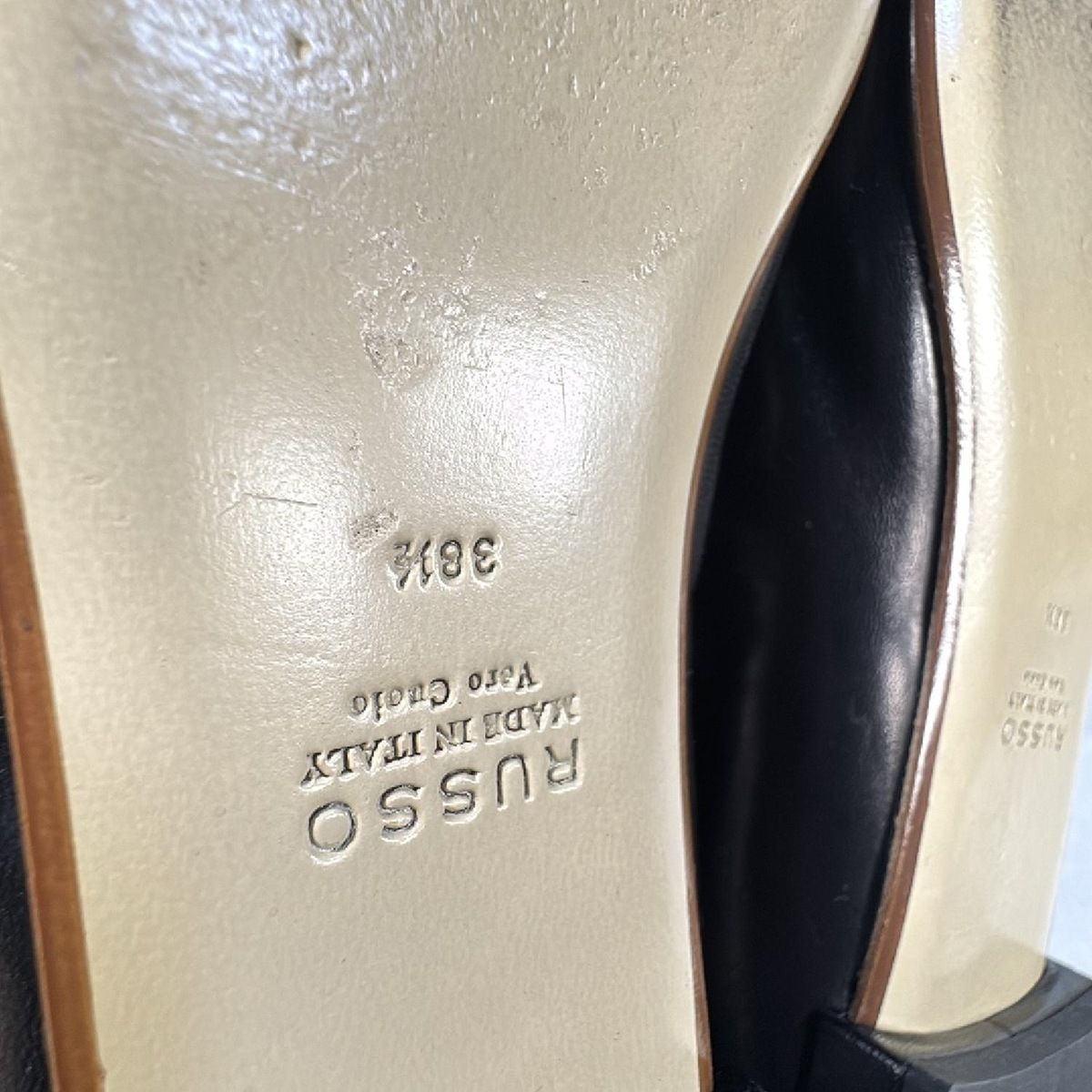 【偽造品10倍補償】公式正規品！FRANCESCO RUSSO(フランチェスコルッソ) フラットシューズ 38 1/2 レディース - 黒 レザー 保育園 ブーツ