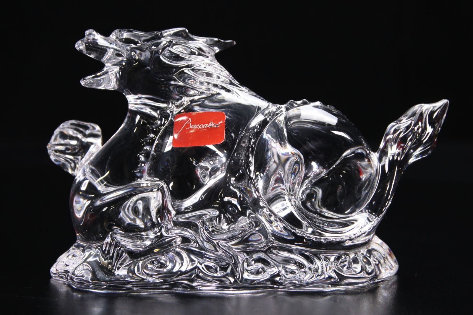 まめ様商談中❣️バカラ baccarat 龍 ドラゴン オブジェ 置物 箱説明書 Baccarat バカラ ドラゴン 龍 置物 13cm クリスタルガラス 共箱