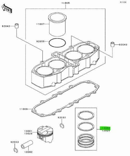 カワサキ ニンジャ ZX 6 ピストンリングセット Ring Set Piston Std