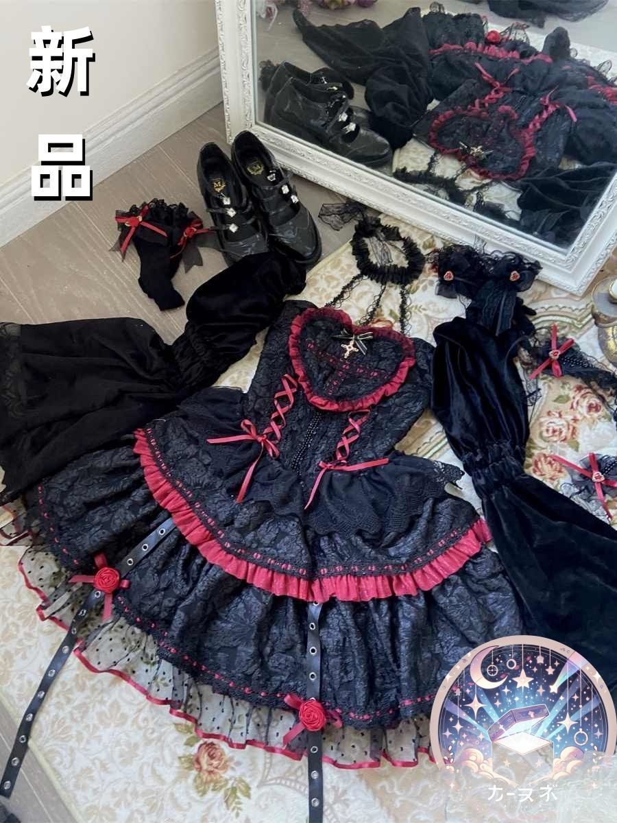 オリジナル ゴシック 暗黒系 吸血鬼 レース JSK ワンピース　L182＃ オリジナル ゴシック 暗黒系 吸血鬼 レース JSK ワンピース L182＃