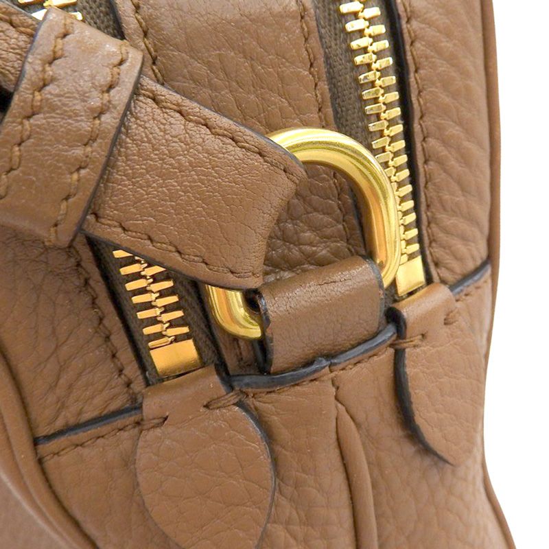 プラダ PRADA カメラバッグ ショルダーバッグ レザー ブラウン 1BH079