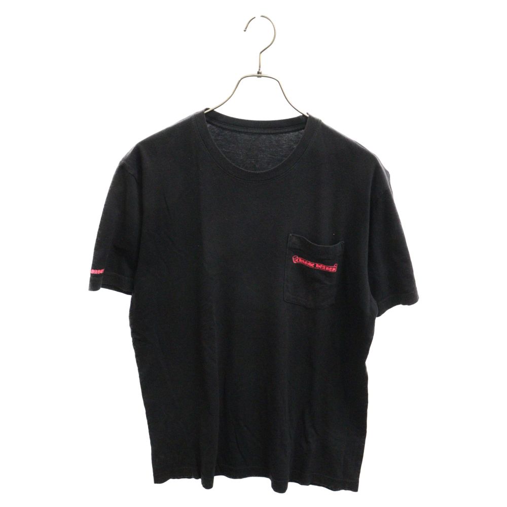 CHROME HEARTS (クロムハーツ) Neon Pink Stripe Logo Tee ネオンピンクストライプロゴ 半袖Tシャツ ブラック/ ピンク - メルカリ