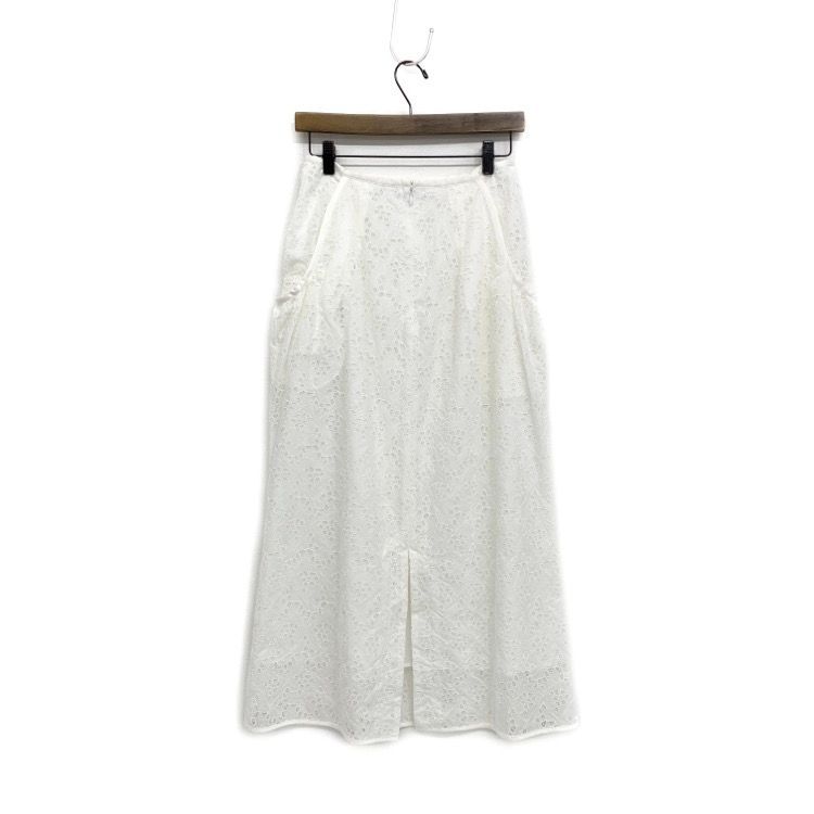 未使用品 Mame Kurogouchi マメクロゴウチ Embroidery Lace Cotton Skirt コットンレーススカート ホワイト  2 MM21SS-SK015