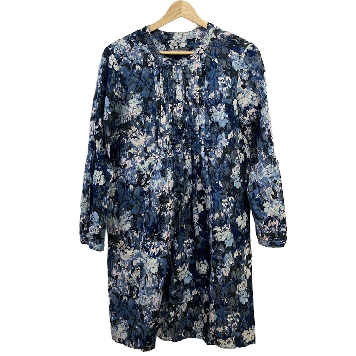 LAURAASHLEY ローラアシュレイ ワンピース サイズ9 M レディース - ネイビー×ライトブルー×マルチ 長袖|ロング