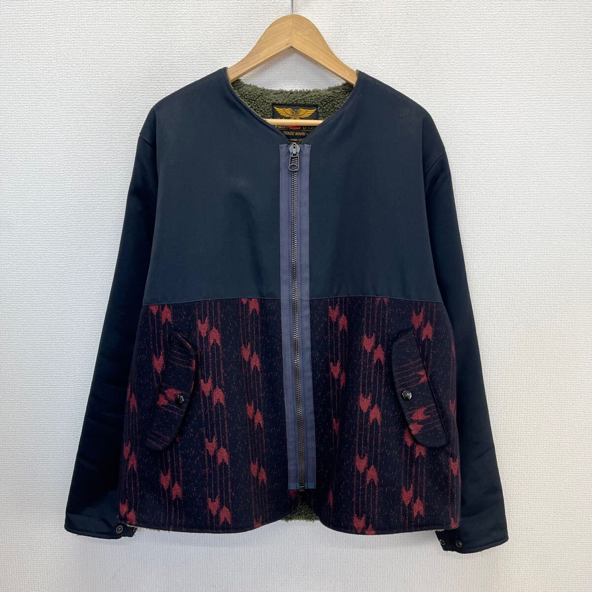 CALEE キャリー 18AW NO COLLAR BOA JACKET ノーカラー ボアジャケット 