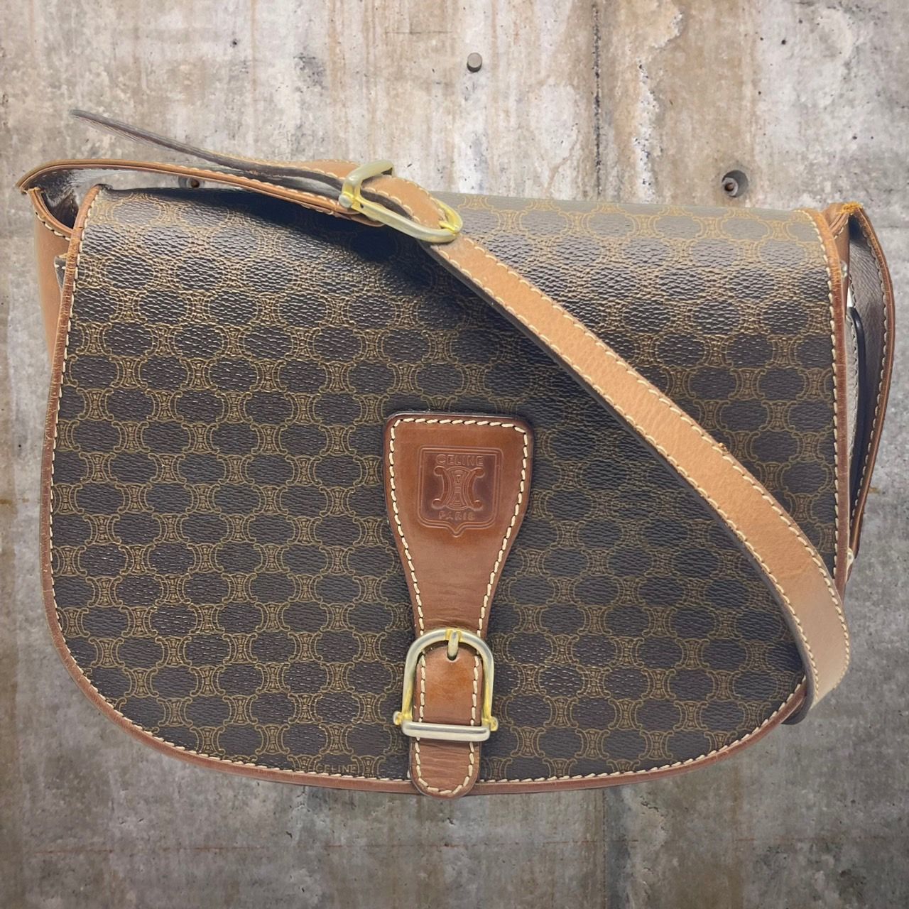 CELINE(セリーヌ) マカダム柄ショルダーバッグ M05 ブラウン OLD 