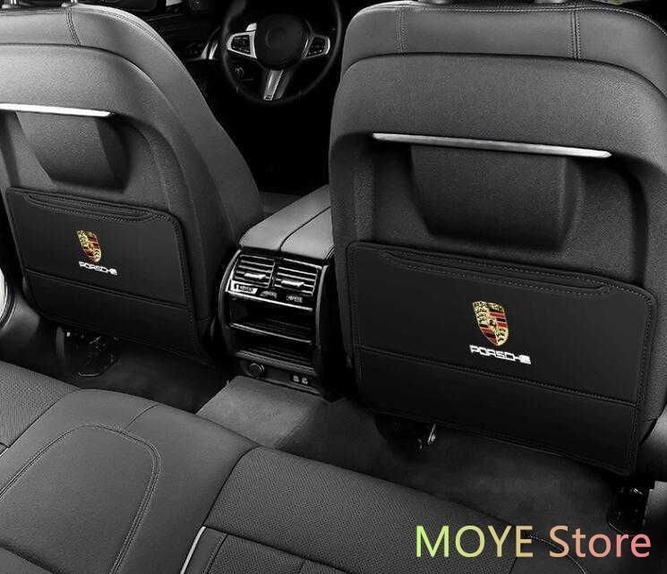 新品！ポルシェ Porsche キックガード シートバック マット キックガード プロテクター 汚れ防止 レクサス 内装 パーツ 2Pセット インテリア アクセサリー 取り付け簡単 3色選択 全車種対応