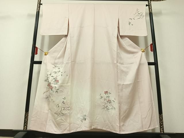 平和屋着物▽訪問着 単衣 風景椿文 暈し染め 正絹 逸品 AAAY8302jh  