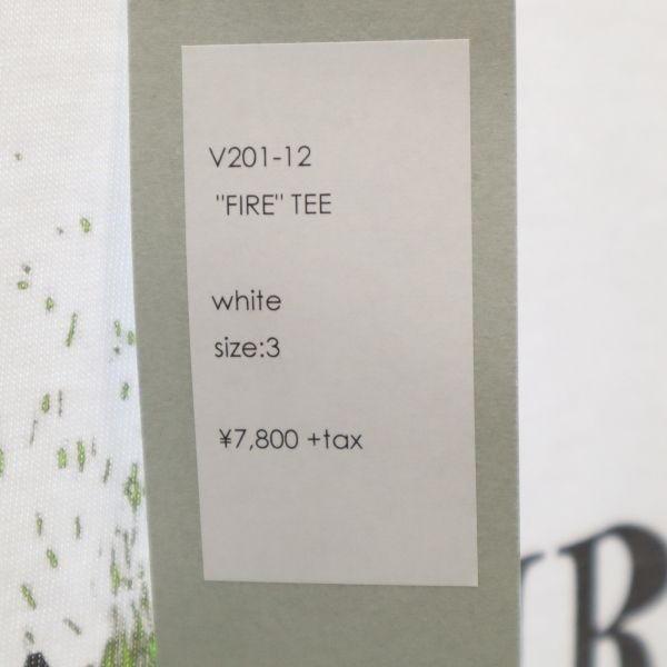 新品 バースト222 20ss FIRE プリント 半袖 Tシャツ 3 ホワイト vast222 ラバーソウル メンズ 【210304】 メール便可