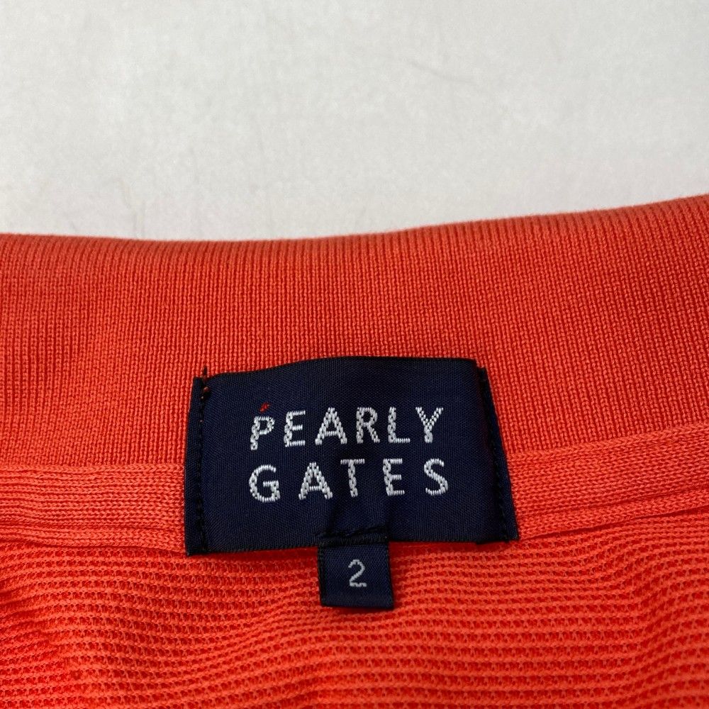 サイズ：2 PEARLY GATES パーリーゲイツ  ノースリーブポロシャツ スキッパー  オレンジ系 [240101433226] ゴルフウェア レディース ストスト サイズ：2 PEARLY GATES パーリーゲイツ ノースリーブポロシャツ