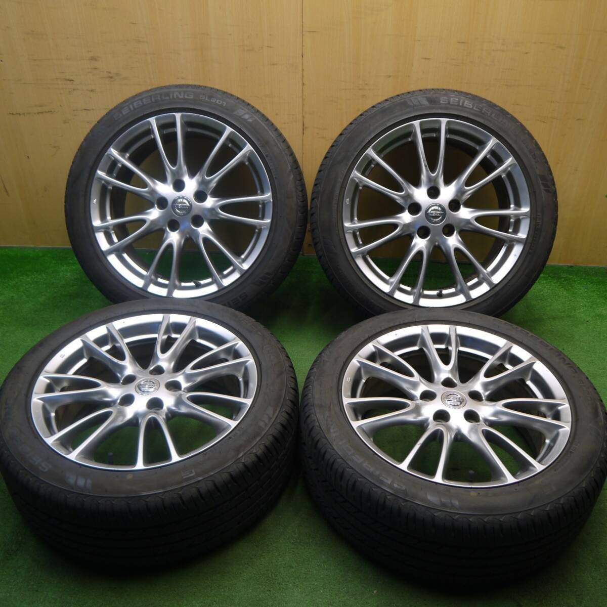 お礼や感謝伝えるプチギフト バリ溝！21年！9.5分☆日産 V36 スカイライン 純正 225/50R18 タイヤ・ホイール