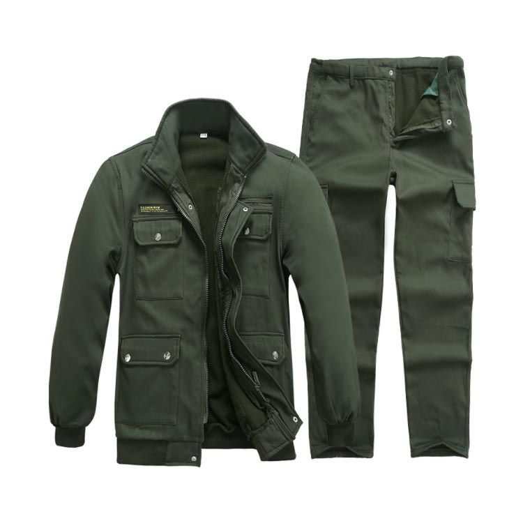 セットアップ 作業服 裏起毛 上下セット 迷彩服 メンズ 秋冬