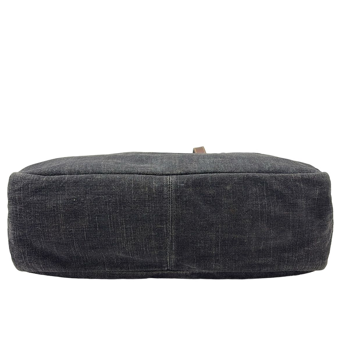 PRADA(プラダ) ショルダーバッグ - 黒×ダークブラウン 革タグ レザー  