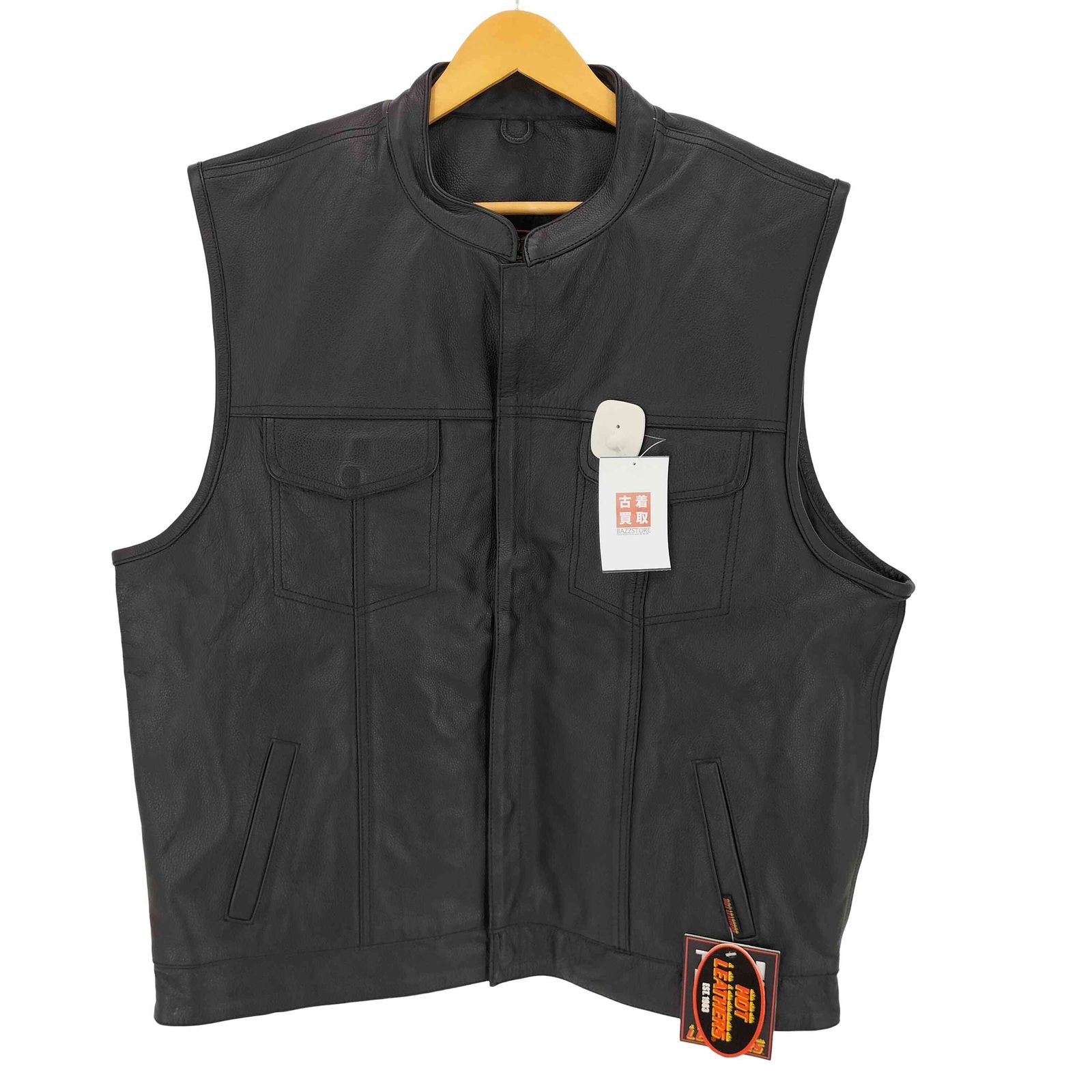 ユーズドフルギ USED古着 {{HOT LEATHERS}} 10ポケット ハンティングレザーベスト メンズ  3XL