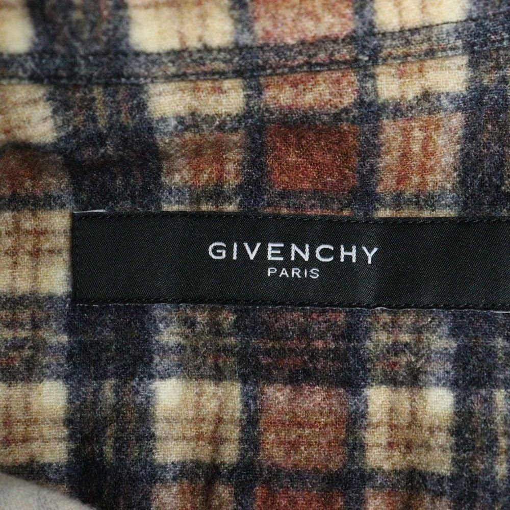 GIVENCHY (ジバンシィ) ウール チェック柄 長袖シャツ ブラウン - メルカリ 