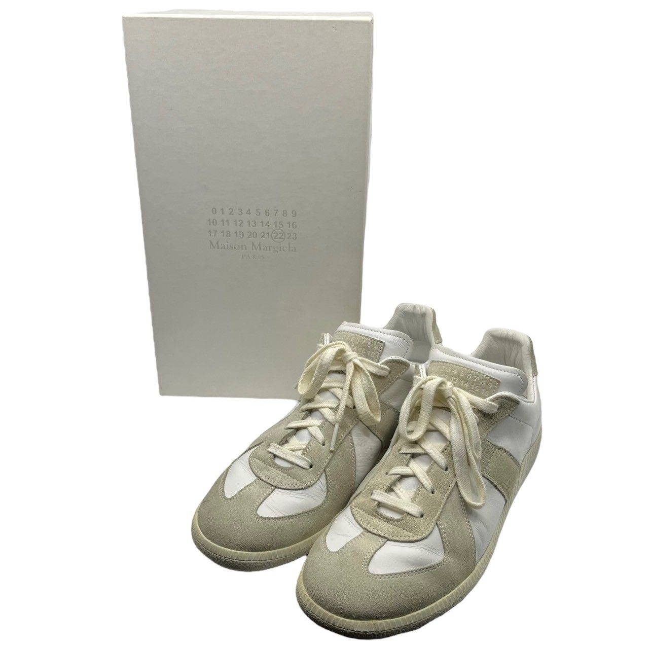 MAISON MARGIELA(メゾンマルジェラ) Replica German Trainer レプリカ ジャーマン トレーナー S57WS0236  41(26cm程度) ホワイト×グレー スニーカー - メルカリ