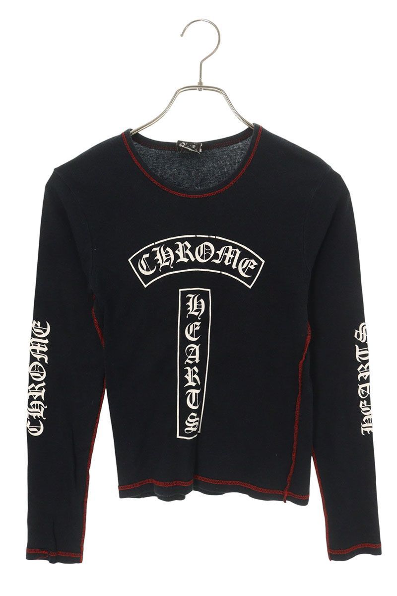 クロムハーツ CH L S ラベルプリントアウトステッチ 長袖カットソー レディース M