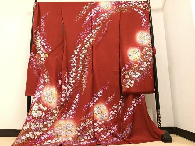 平和屋着物○豪華振袖 舞花文 暈し染め 金彩 仮絵羽 逸品 未使用