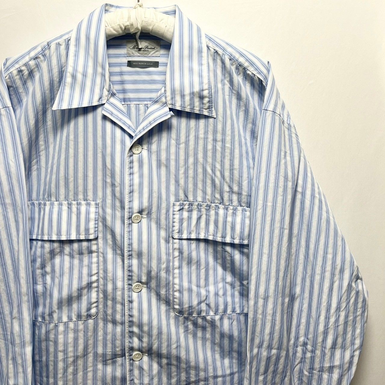 Marvine Pontiak Shirt Makers マービンポンティアックシャツメイカーズ Open Collar SH ストライプ オーバーサイズオープンカラーシャツ MPSM-1903S - メルカリ