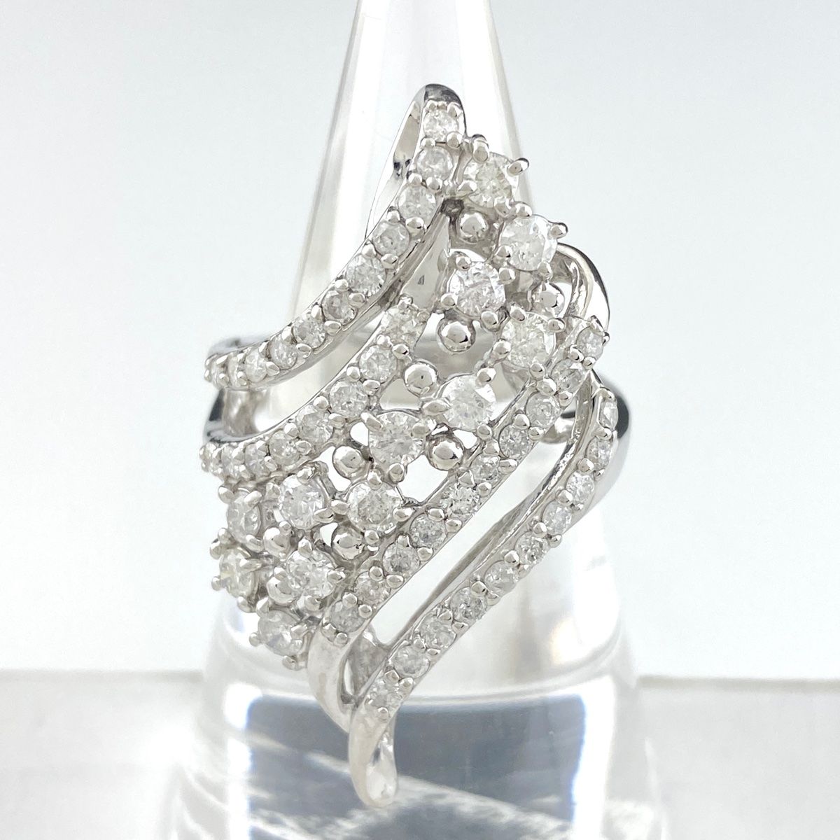 メレダイヤ デザインリング プラチナ 指輪 リング 13.5号 Pt900
