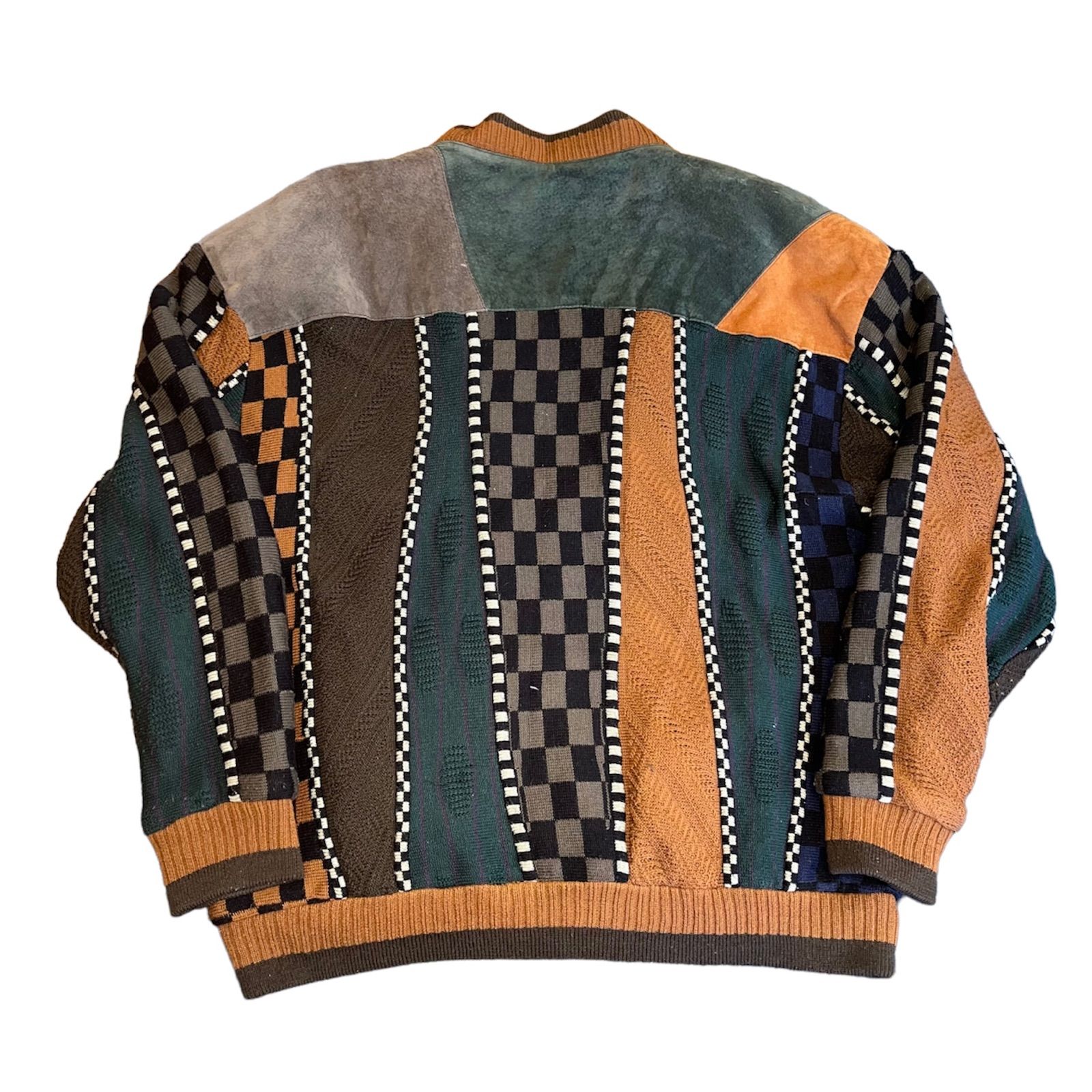 SAXONY 3Dニット coogi 風 再構築 レザー ビンテージ 古着 - メルカリ