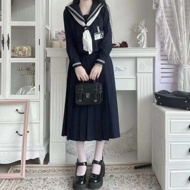 セーラー服 スカート 長め トップ