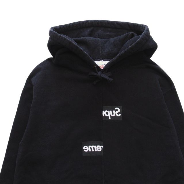 美品 18aw シュプリーム × コムデギャルソンシャツ SUPREME × COMME des GARCONS SHIRT Split Box  Logo Hooded Sweatshirt Black スプリット ボックスロゴ フーディー パーカー L 黒 - メルカリ