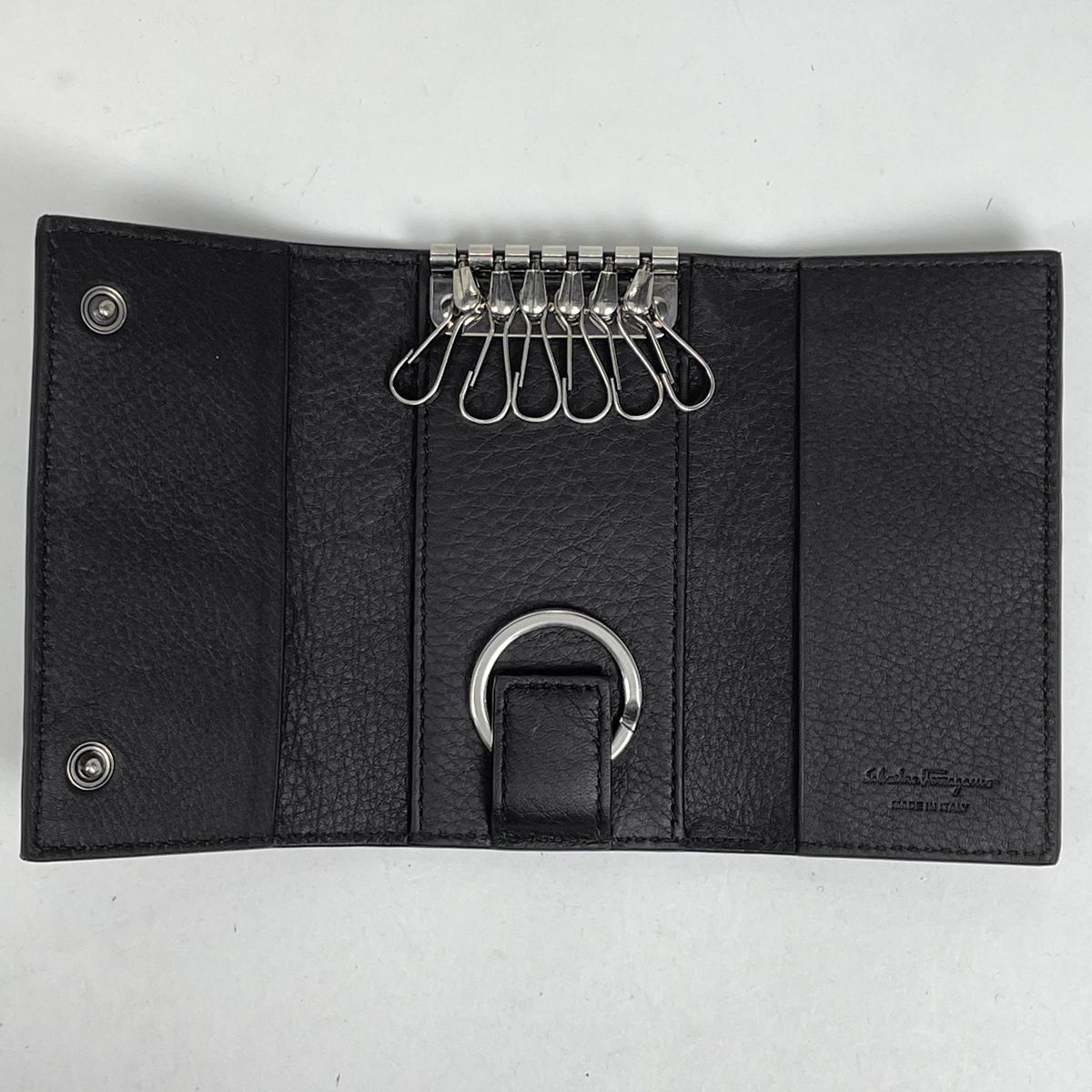 未使用】フェラガモ 6連 キーケース ガンチーニ ブラック ユニセックス