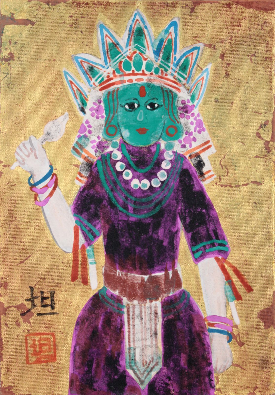 川井 坦『人形・ネパール』日本画【真作保証】 絵画 - メルカリ