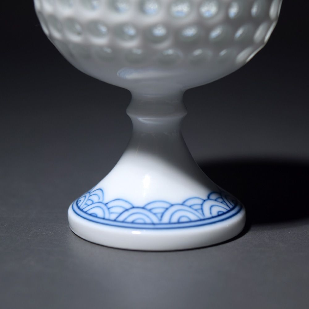 波佐見焼 水晶彫 丹心窯 水晶青海波 高台小鉢 デザートカップ ぐい吞み 和食器 日本製 SKLAD-KIRPICHA_RU