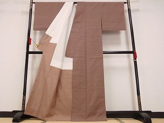 平和屋-こころ店◇結城紬 色無地 鴇浅葱色 着丈164.5cm 裄丈65cm 正絹 