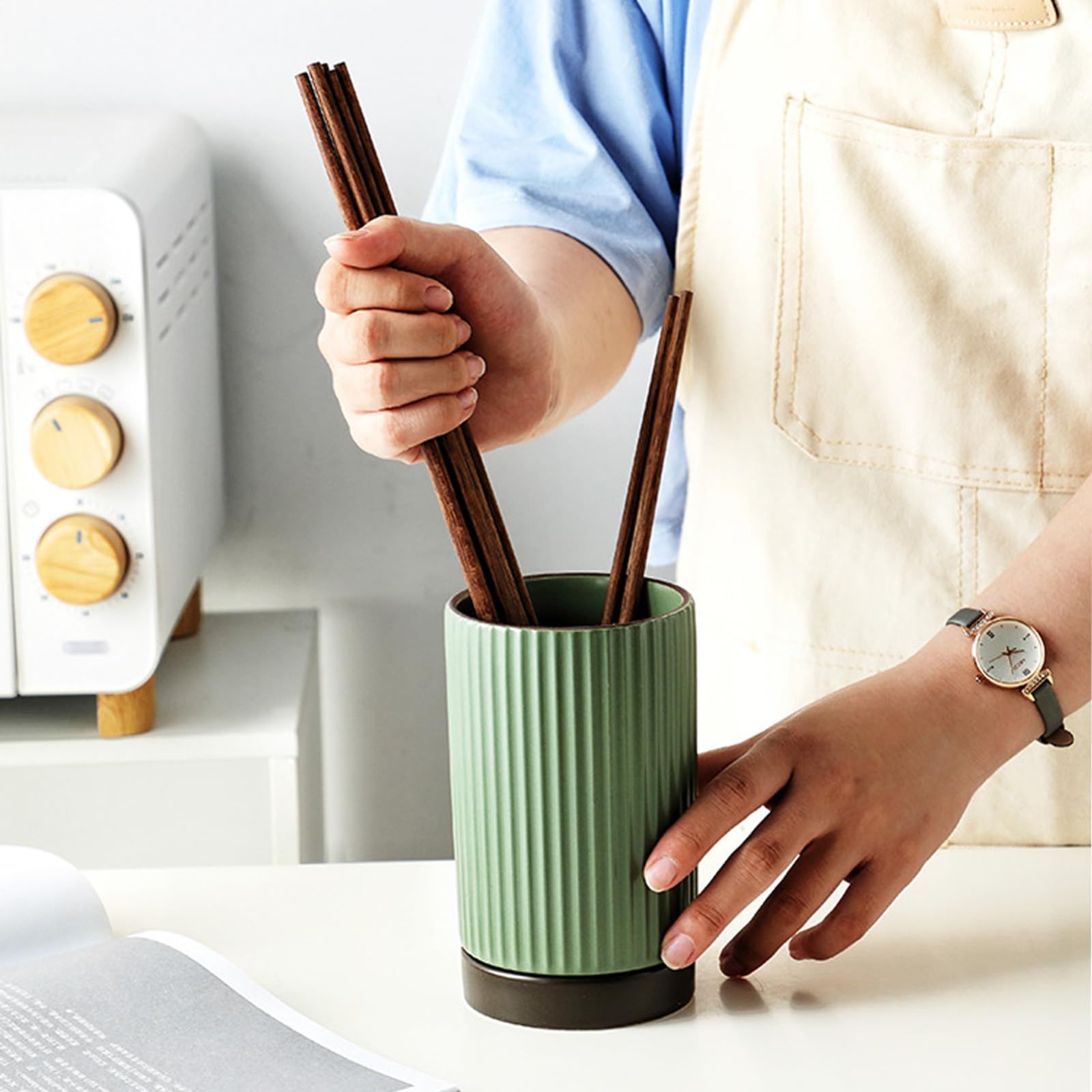 新品 ELECTRO-WEIDEWORLD 箸立て おしゃれ 陶器製 箸スタンド 箸