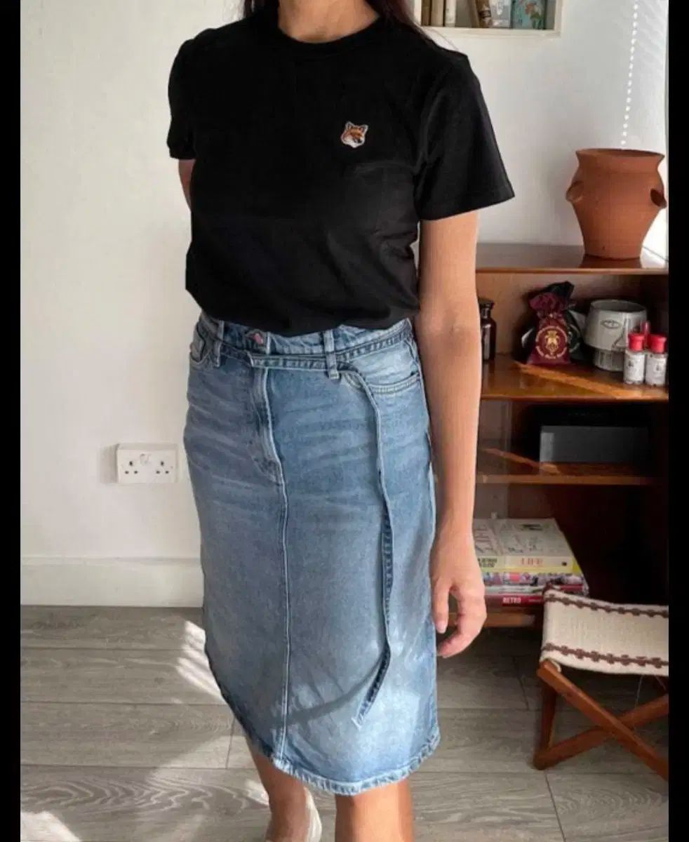 ARKET アーケット デニム ミディ スカート インディゴ 34 サイズ