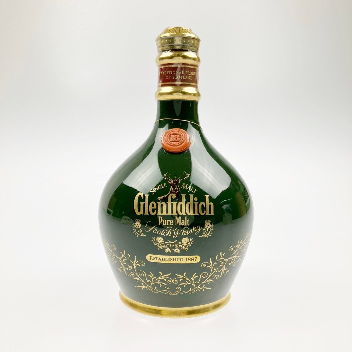 ▽▽Glenfiddich グレンフィディック ピュアモルト ウイスキー 18年 陶器 緑 グリーンボトル 750ml