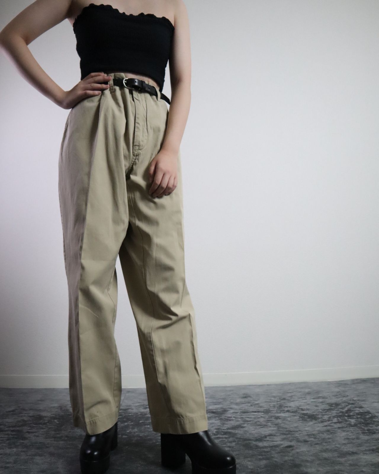 1990s Polo by Ralph Lauren SFFIELD PANT wide classic chino pants 90年代 ラルフローレン ワイド クラシック チノパン ポロチノ W38 ベージュ
