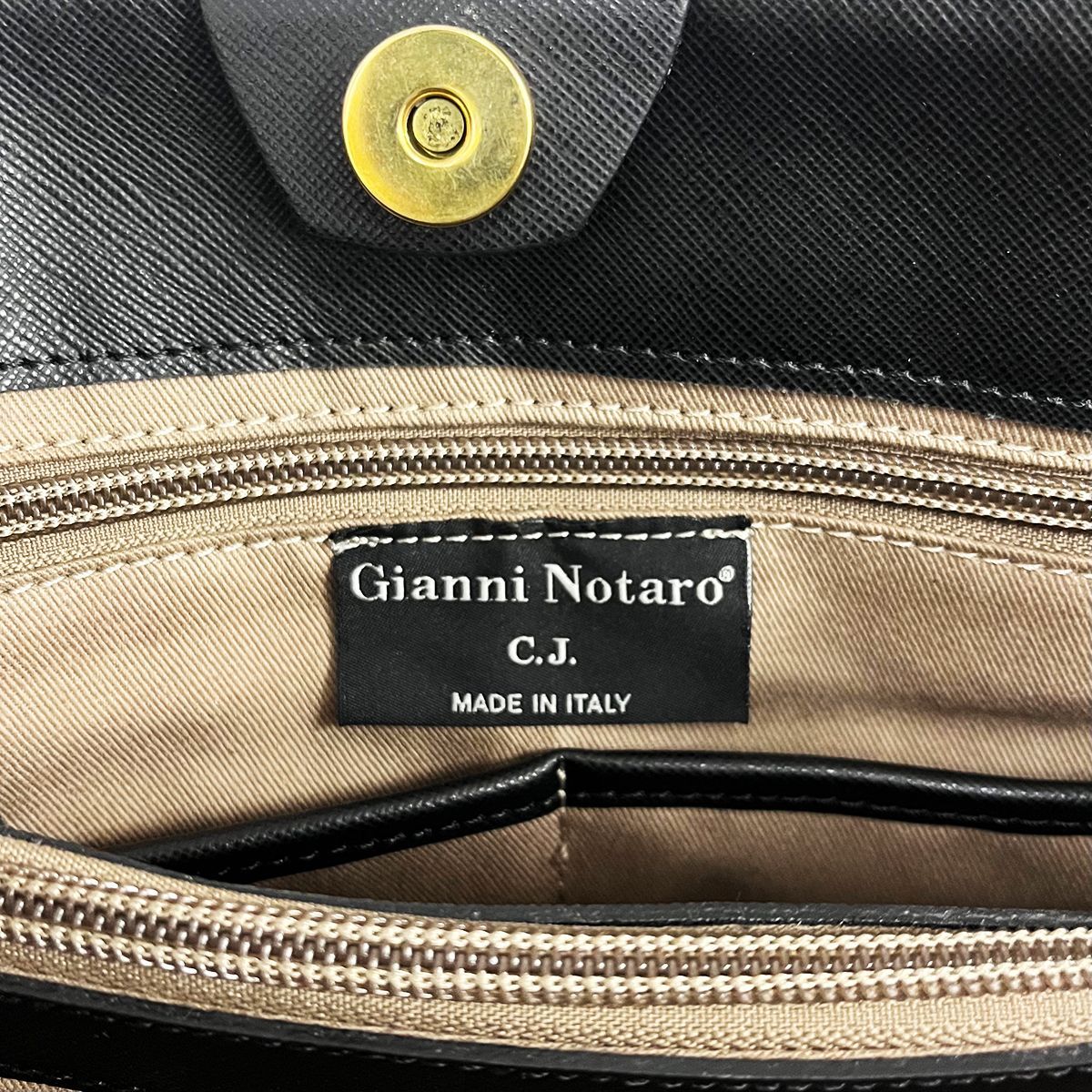 美品　GIANNI NOTARO　ジャンニノターロ　2way　ハンドバッグ　ショルダーバッグ　ブラック　パンチング