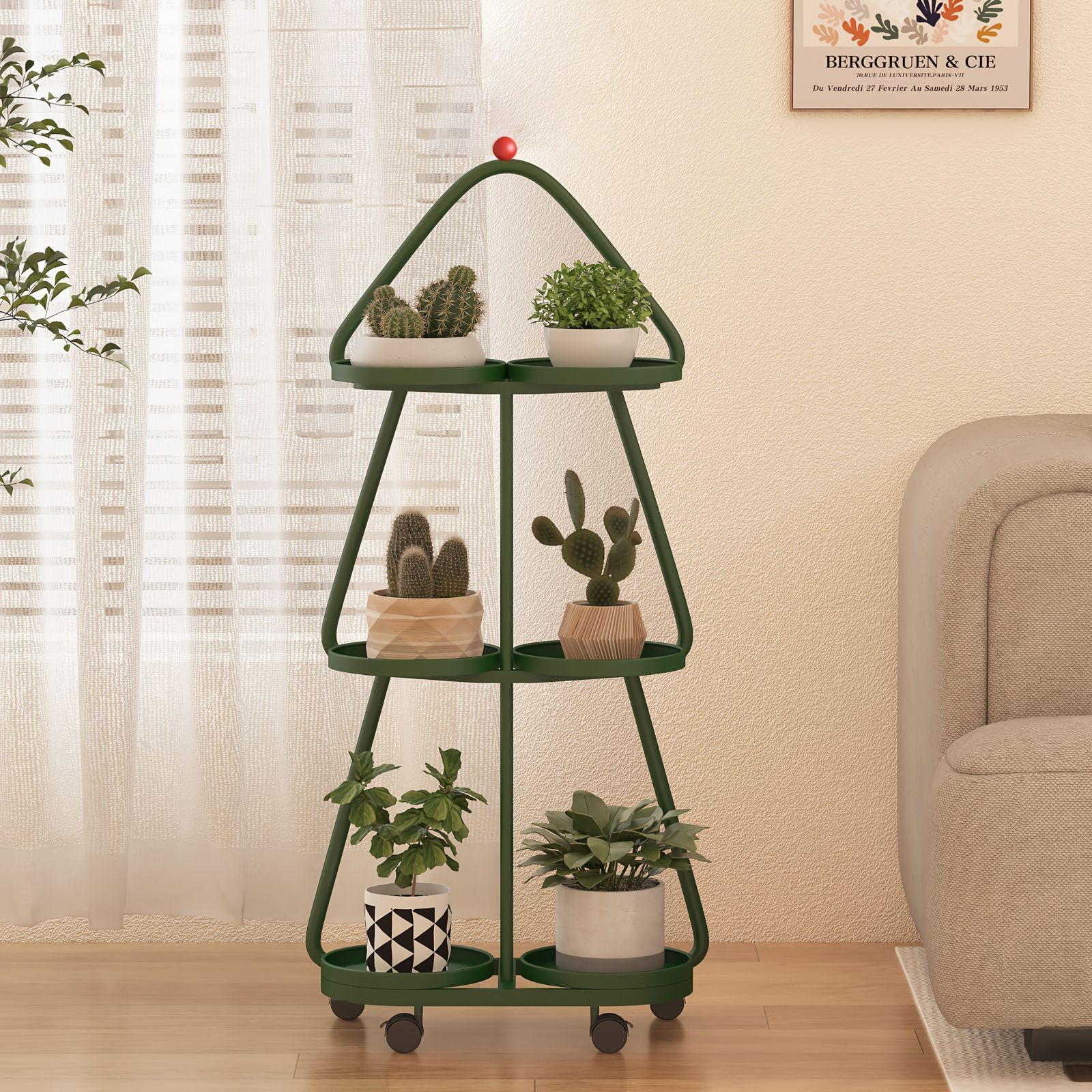 置物 プランターラック 3段 モダン 北欧 おしゃれ ノルディック アイアンフラワースタンド 屋内 屋外用 防錆メタル プラントシェルフ リビング ベッドルーム バルコニー スペース節約設計 ヨーロピアンスタイルラック 耐久性あり 多肉植物 おしゃれ グリーン MARWIL-DEMENAGEMENTS_CH