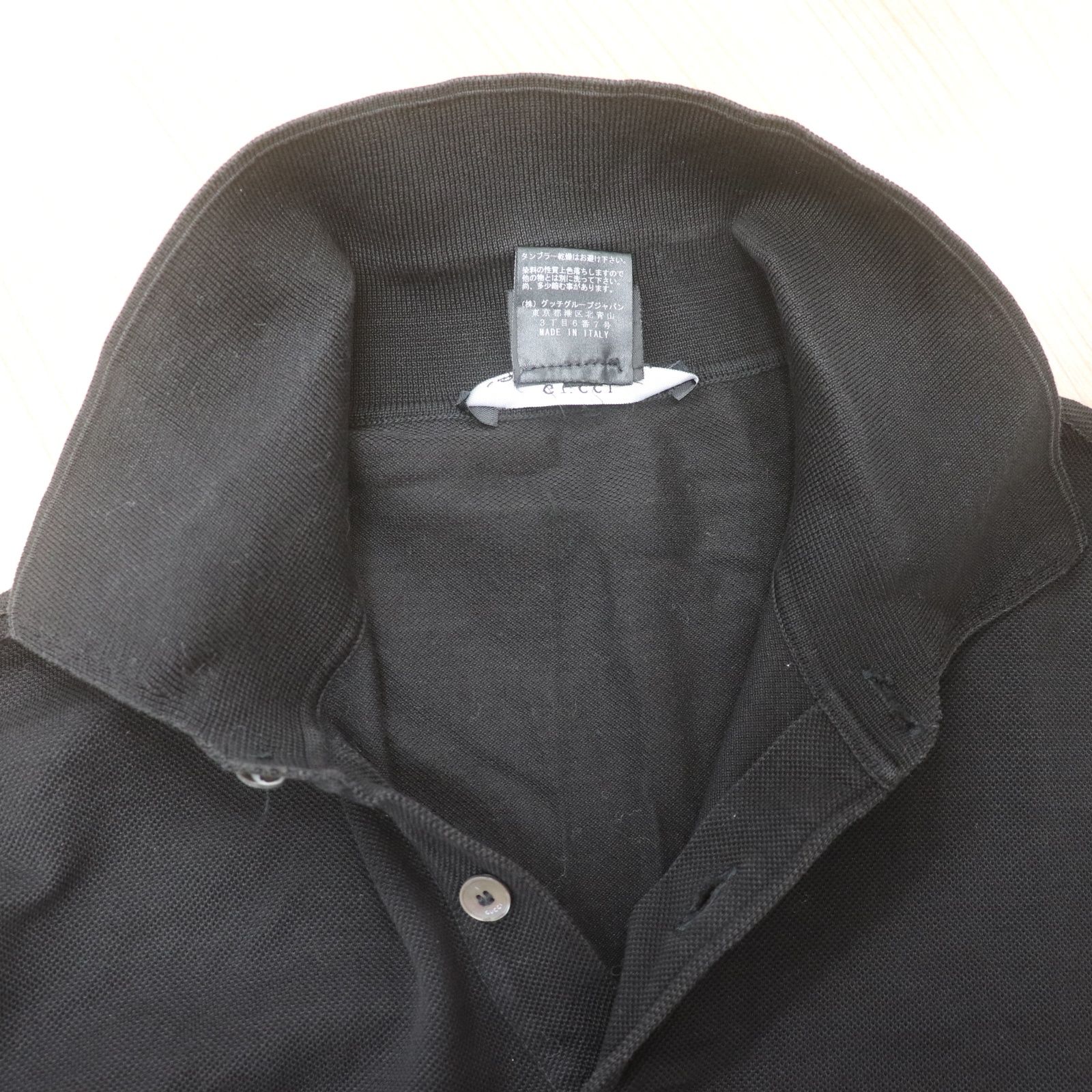 GUCCI(グッチ)ポロシャツ　ブラック IT4HT5UWTXK7 GUCCI グッチ ポロシャツ 半袖 トップス コットン 綿