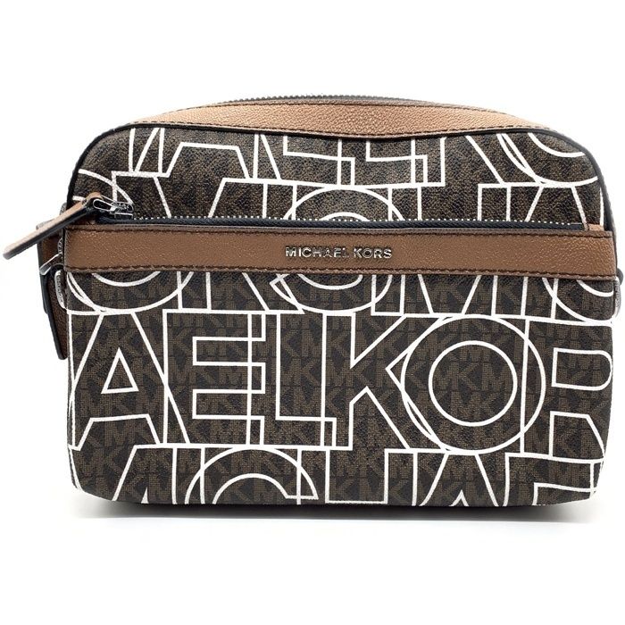 MICHAEL KORS マイケルコース PVCレザーロゴプリント ショルダーバッグ ブラウン 37H1LCOC5R MICHAEL KORS マイケルコース PVCレザーロゴプリント ショルダーバッグ