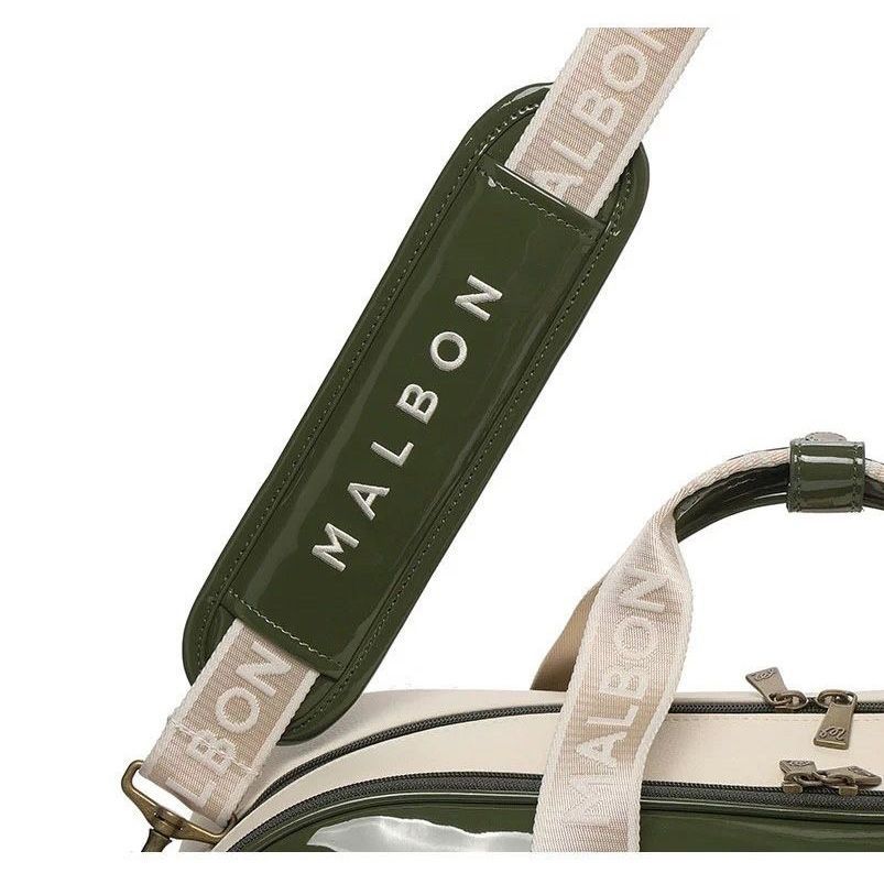 【新品未使用品】マルボン ゴルフ Malbon エナメルボストンバッグ グリーン MALBON GOLF エナメル ボストンバッグ シューズポケット付
