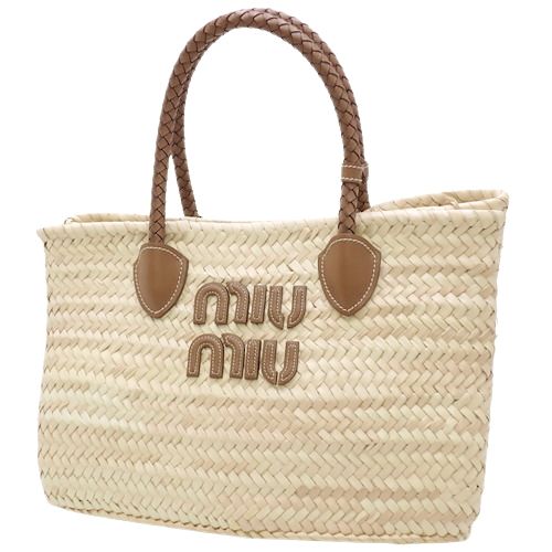 MIUMIU(ミュウミュウ) パルメット ハンドバッグ かごバッグ トート