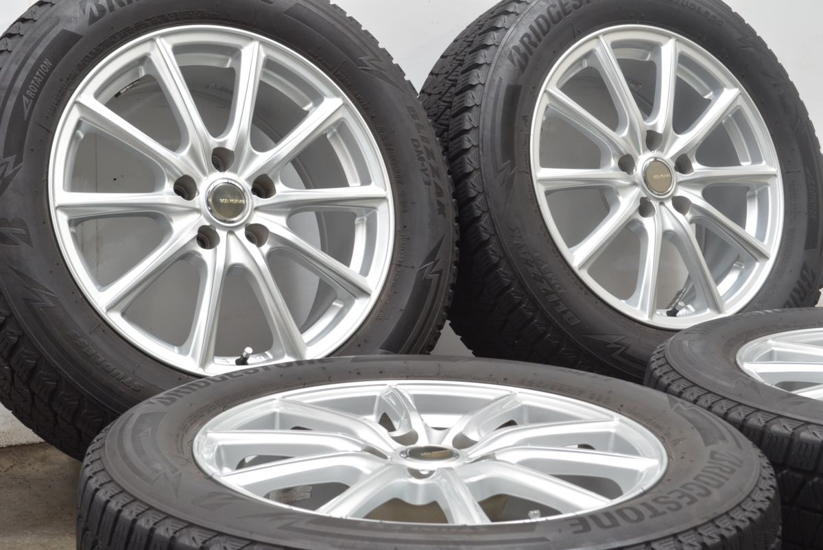 程度良好品 エコフォルム 17in 7J 38 PCD114.3 ブリヂストン ブリザック DM-V3 225 60R17 アルファード ヴェルファイア カローラクロス