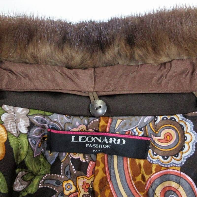 レオナール LEONARD FASHION 中綿コート ジャケット シルク 裏地